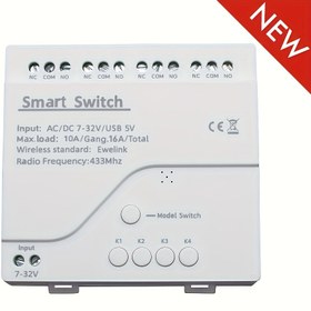 Resim eWeLink WiFi 4-Kanal Akıllı Anahtar Modülü - Alexa ve Google Asistan Uyumlu, DIY Işık Anahtarı, Sesli Kontrol, Akıllı Ev Otomasyonu | Modern Akıllı Anahtar | Kablosuz Bağlantı, Akıllı Ev Cihazları 