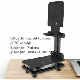Resim Genel Markalar Tablet ve Telefon Standı MS-11 Masa Üstü Telefon Tutucu Stant 12 inçe kadar tablet telefon destekler 