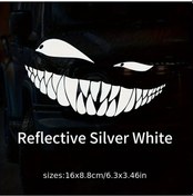 Resim Lumaworld Vısnfa Reflektif Şeytani Gülüş Sarı Çılgın Sırıtma Dekalı Araç Motor Kask Çıkartması 