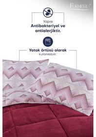 Resim Battal Wellsoft Yorgan Çift Taraflı Yastık Kılıflı 215x235 Cm Bordo 