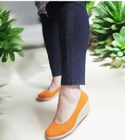 Resim Kadın Yazlık Dolgu Topuklu Rahat Ayakkabı Turuncu 