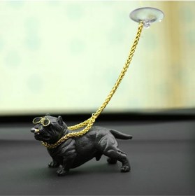 Resim Pitbull Köpek Torpido Üstü Araç Içi Araba Süsü Siyah 