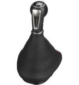 Resim Seat Leon Iı 2005-2012/seat Toledo Iıı 2004-2009 Araba 5/6 Vites Araba Vites Topuzu Deri Bagajlı Siyah - Kırmızı 