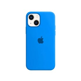 Resim Apple iPhone 13 Lansman Kılıf Logolu Silikon Kılıf Mavi 
