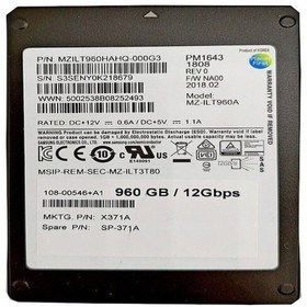 Resim Samsung MZILT960A PM1643 2.5\" 960 GB SAS 12 GB Sunucu SSD 