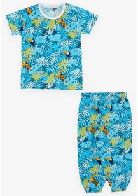 Resim Breeze Kız Bebek Kısa Kollu Pijama Takımı Safari Temalı 9 Ay-3 Yaş, Turkuaz-turkuaz Turkuaz 