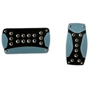 Resim Xuweiwei 2.5mm Kalınlık Kaymaz Oksitlenmiş Havacılık Alüminyum Pedallar Siyah Mavi Karbon Desen Yama 