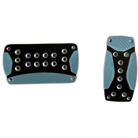 Resim Xuweiwei 2.5mm Kalınlık Kaymaz Oksitlenmiş Havacılık Alüminyum Pedallar Siyah Mavi Karbon Desen Yama 