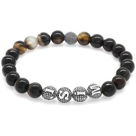 Resim Tesbihane Süleyman Akik Metal Kombinli Kişiye Özel Isim Yazılı Küre Kesim D Çok Renkli 