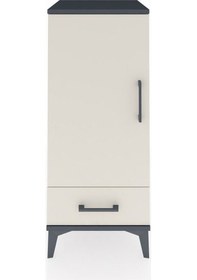 Resim Hyperion Komodin 2 Raflı Tek Çekmeceli Tek Kapaklı 44x44x106 Antrasit-aytaşı Antrasit 