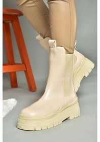 Resim Fox Shoes N280420009 Ten Kalın Tabanlı Kadın Bot Ten 