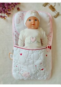 Resim 2'li Pembe Kız Bebek Alt Açma Yastıklı Yenidoğan Alt Açma Minderi Organizer Bebek Yatağı 