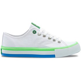 Resim Benetton BN-30176 Beyaz-Yeşil Kadın Spor Ayakkabı 