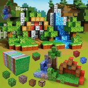 Resim 30/50/100 Adet Manyetik Yapı Blokları Seti - Mavi Sahne İnşa Eğitici Oyuncak, Çocuklar için Mimari ve Geometrik Şekiller Doğum Günü Oyuncağı 