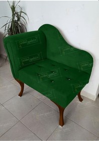 Resim Yeni Model Tekli Köşe Koltuğu Josefin Bench Ceviz Ayak Yeşil 