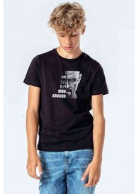 Resim Breaking Bad Dizi Film Baskılı Unisex Çocuk Siyah T-Shirt 