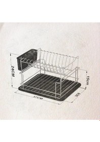 Resim Geseus Home İki Katlı Modüler Tabaklık Bulaşıklık Krom Şeffaf Kb1 Şeffaf 