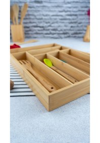 Resim Bambu Çekmece Düzenleyici, Kaşıklık Büyük Boy 