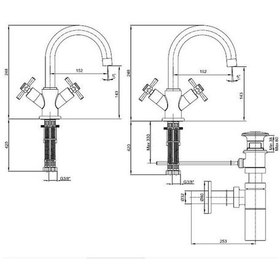 Resim Eca Quadrille Lavabo Bataryası Altın 102808396 