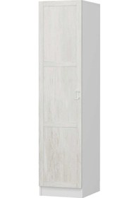 Resim Minar Kale 1 Kapaklı Dolap Beyaz - Eskitme Beyaz 190cm Beyaz 