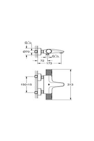 Resim Grohe Grohtherm 1000 Performance Termostatik Banyo Bataryası 34779000 