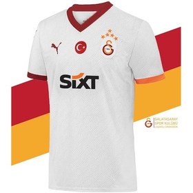 Resim Galatasaray 2024/25 5 Yıldızlı Beyaz Deplasman Taraftar Forma Aslan Baskılı Hediyelik Ahşap Kutulu Beyaz - Kırmızı - Siyah 