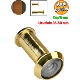 Resim Çelik Kapı Dürbünü, Ayarlanabilir 35-50 Mm, 14 mm Çap, Kapaksız Güvenliğe Uygun 