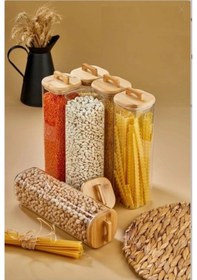 Resim Cooker Borosilikat Kare Cam Kavanoz 3 Adet 