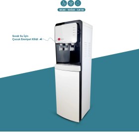 Resim İdeal Mağaza Sıcak Soğuk Ilık 3 Musluklu Tam Boy Arıtmalı Su Sebili - Siyah Beyaz Renk -Ideal Mağaza 