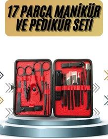 Resim Skygo 17 Parça Manikür Pedikür Seti El Ayak Bakım Seti Tırnak Makası Törpü 