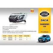 Resim AYFAR Far Sağ 404536 Logan Mcv Sandero 17 Manuel Ledli Uyumlu 
