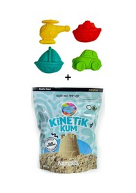 Resim Mammacomica Dough 1000gr Naturel Kinetik Kum + Taşıtlar Seti Karışık 