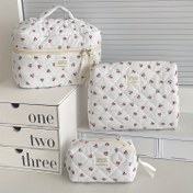 Resim 3 adet Quilted Panda Print Seyahat Düzenleyici Seti - Büyük Kapasiteli, Taşınabilir Kozmetik ve Tuvalet Çantası, Fermuarlı Kapatma, Hafif, Kamp ve Hafta Sonu Tatilleri için İdeal, Kamp Aksesuarları 