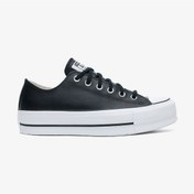 Resim Converse Chuck Taylor All Star Leather Platform Erkek Siyah Sneaker Düz 561681c Siyah 