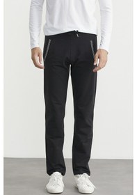 Resim Boru Paça Rahat Kalıp Eşofman Altı - Siyah Siyah 