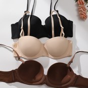 Resim Avrupa ve Amerikan Üç Parçalı Popüler Düz Renk Push-Up Rahat İç Çamaşırı Sütyen Seti 