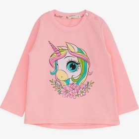 Resim Breeze Kız Çocuk Uzun Kollu Tişört Unicorn Baskılı 1.5-5 Yaş, Pembe 