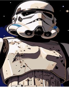 Resim wombhobby klon asker 3 starwars Sayılarla Boyama Seti 80X100 Cm Çerçevesiz RULO ( Kasnaksız ) 