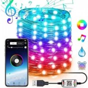 Resim Coofbe 5 Metre Bluetooth Bağlantılı Telefon Ile Kontrol Edilebilen LED Lamba, Rgb Işıklı Süs Lambası 