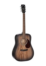 Resim Cort Earth60m Optb Masif Kapak Akustik Gitar - Trans Black Başlangıç/orta Seviye Masif Maun Kapak, Şeffaf Siyah Bitiş, Güçlü Orta Frekanslar Ve Dreadnought Gövde 