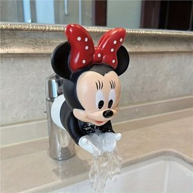 Resim 1 adet Disney Minnie Mouse Musluk Uzatıcısı - Kolay Kurulum, Elektrik Gerektirmez, Sıçramaya Karşı Koruyucu Çizgi Film Banyo & Mutfak Dekor Aksesuarı, Kırmızı Puantiyeli Fiyo Tasarımı, Plastik Malzeme, Montaj İçin Takılabilir, Banyo Aksesuarı | Dekoratif Musluk Uzatıcısı | Kolay Kurulum Özelliği, Banyo Aksesuarları 