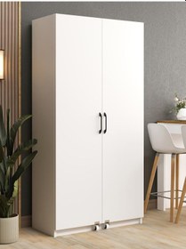 Resim Kuzeylife Novensa Çok Amaçlı Erzak-kiler Dolabı İki Kapaklı Beyaz Beyaz 