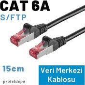 Resim IRENIS Cat 6a Kablo, S/ftp Ethernet Data Center Patch Kablo, 15cm 12 Adet Kablo 