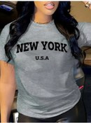 Resim Snapbuy Kadın Mektup Baskılı Bisiklet Yaka Tişört - Yazlık Rahat Günlük Giyim Bej Xxldistribütör Garantili 