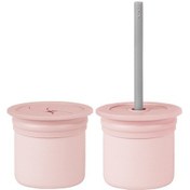 Resim Oioi Ham+hüp Pipetli Silikon Bardak Seti Pinky Pink / Powder Grey 