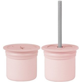 Resim Oioi Ham+hüp Pipetli Silikon Bardak Seti Pinky Pink / Powder Grey 