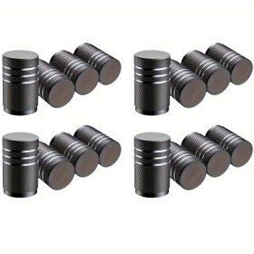 Resim 4/8/16 adet Siyah Alüminyum Alaşımlı Lastik Valf Kapakları, Geliştirilmiş Tutuş için Üç Yuvalı Tasarım - Arabalar, SUV'lar, Motosikletler, Bisikletler için Dayanıklı Tekerlek Valf Kapakları 