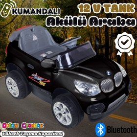 Resim Kumandalı BMW Akülü Araba Siyah - Kumandalı 12 Volt Tek Kişilik Akülü Araba Akülü JEEP - TX5 Sport Akülü Araba 