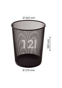 Resim Bigpoint Metal Perfore Çöp Kovası Büyük Siyah X 12 Adet 