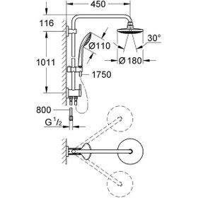 Resim Grohe Euphoria Sistem Duvara Monte Yön Değiştiricili Duş Sistemi 27421001 Krom 